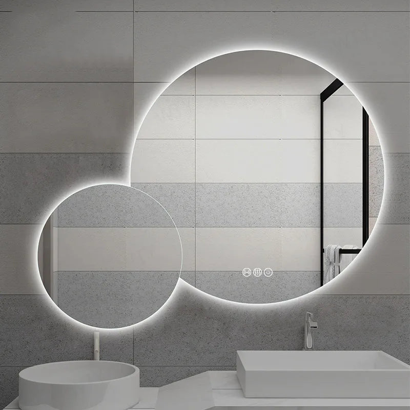 Design Wall Mount Mirror Bathroom Led Lighted Makeup Mirror Creative Modern Aesthetic Espejo Maquillaje Luz Room Decoration