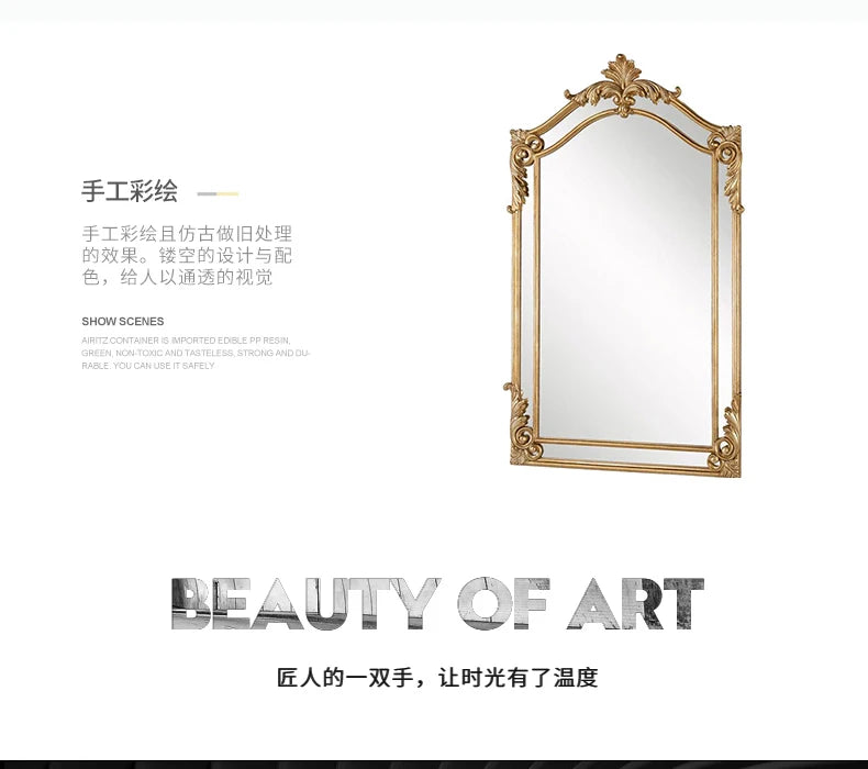 Led Lighted Irregular Mirror Bathroom Makeup Wooden Wall Hairdressing Mirror Design Modern Dekoracyjne Lustra Room Decoration