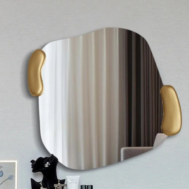 Golden Art Decorative Mirrors Modern Round Adhesive Liquidation Room Makeup Wall Mirror Decoration Sticker Interior Home Decor