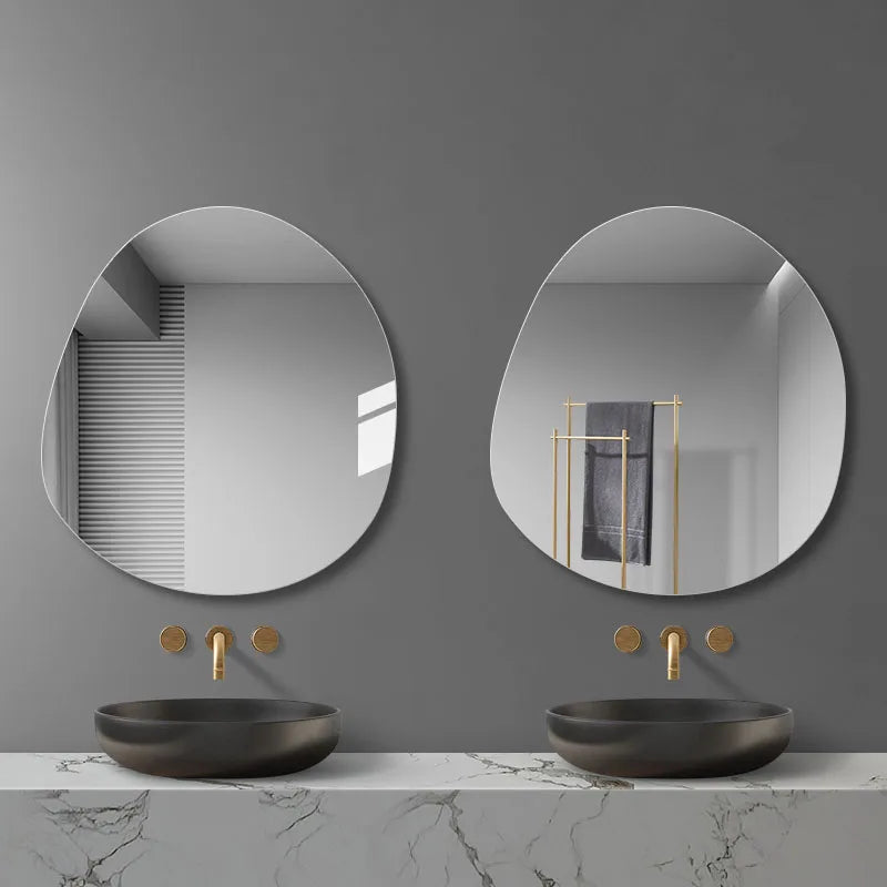 Design Shower Mirror Nordic Irregular Creative Modern Mirror Wall Mount Dressing Table Espejos Decorativos Aesthetic Room Decor