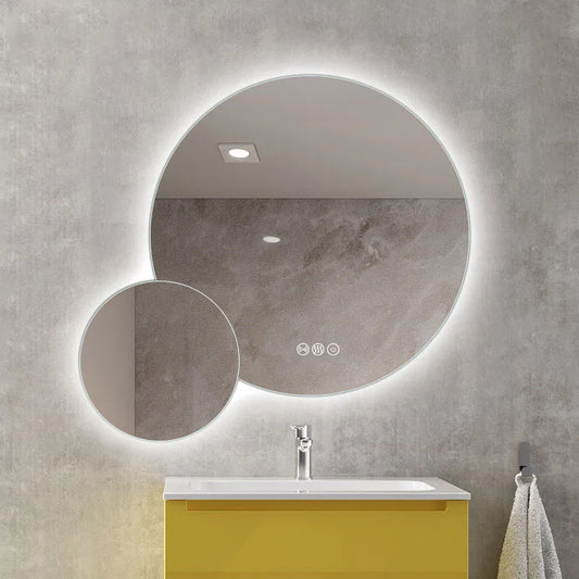 Design Wall Mount Mirror Bathroom Led Lighted Makeup Mirror Creative Modern Aesthetic Espejo Maquillaje Luz Room Decoration