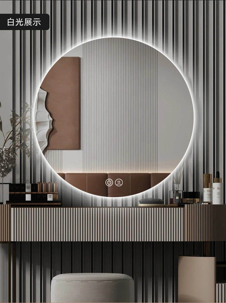 Led Lighted Mirror Bathroom Dressing Wall Mount Creative Mirror Modern Design Espejos Decorativos Home Decoration Accessories