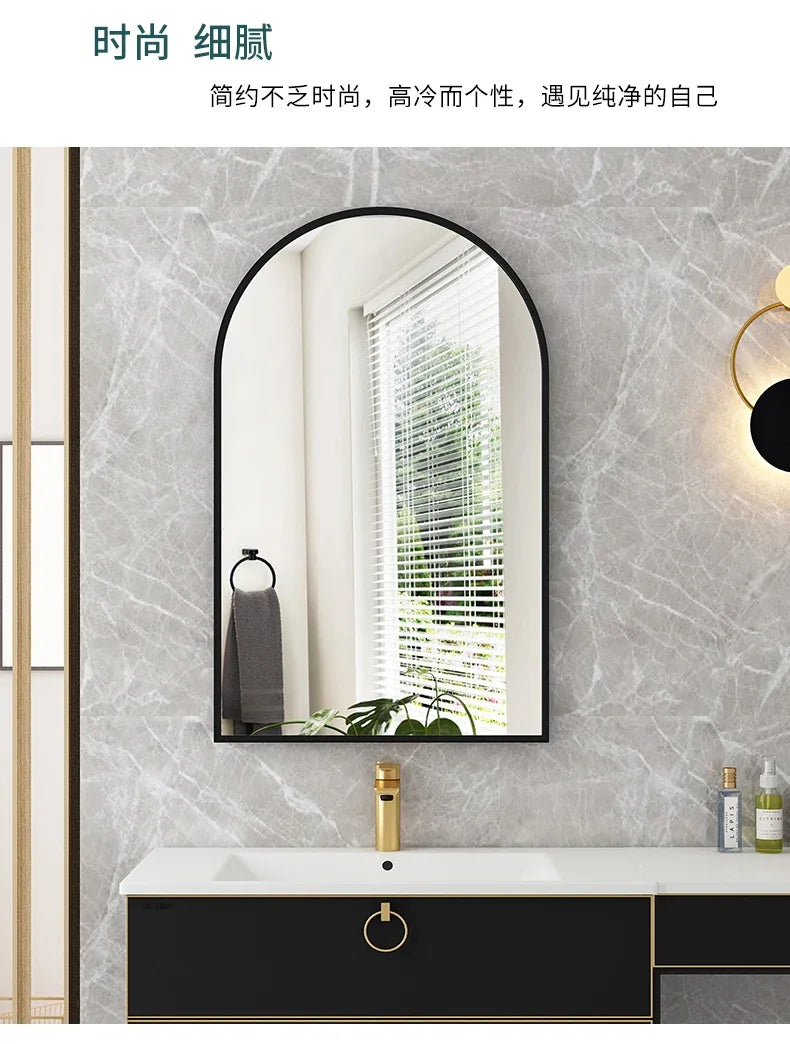 Bathroom Wall Decorative Mirror Nordic Modern Style Aesthetic Makeup Mirrors For Bedroom Large Model Miroir Coiffeur Home Decor