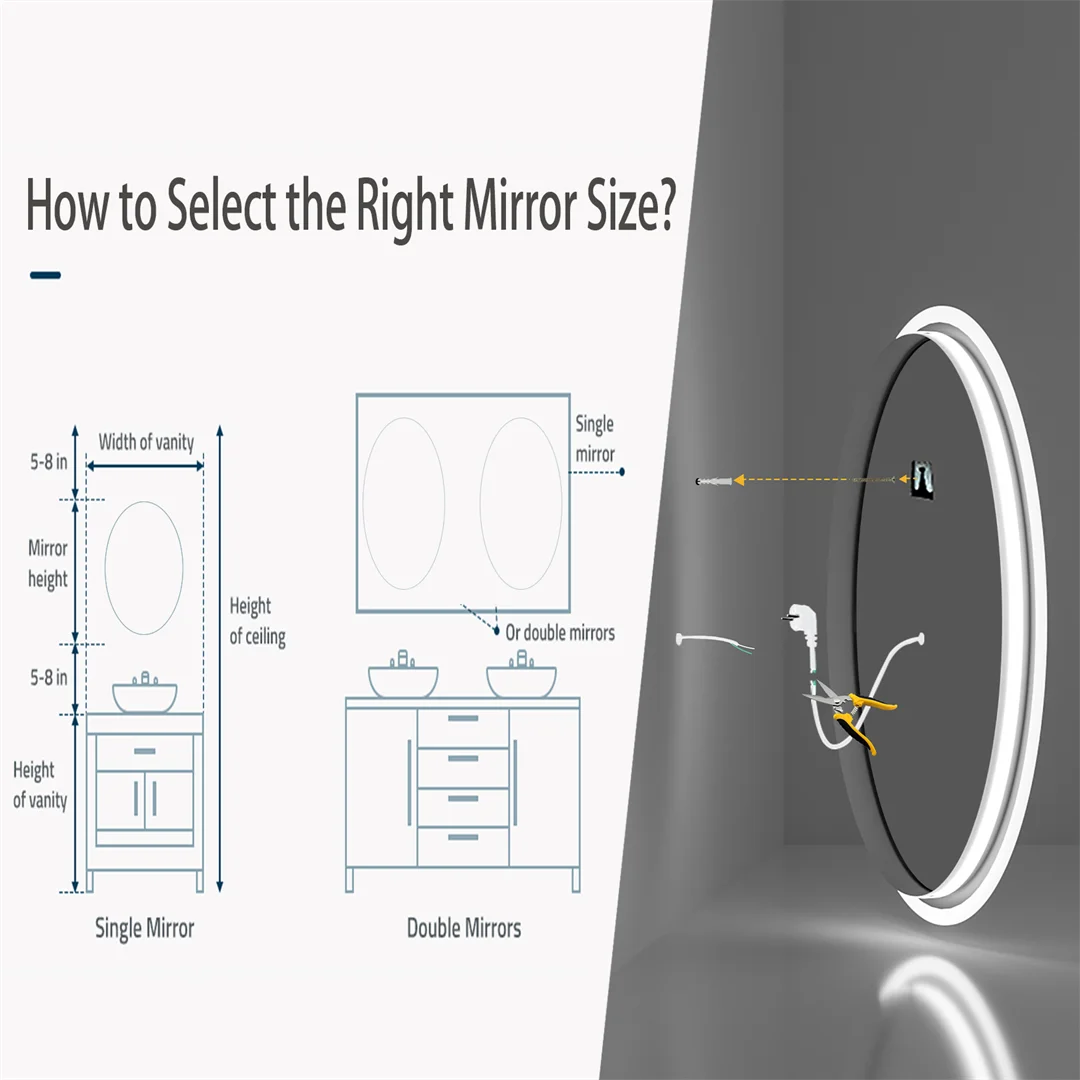 LUVODI Luxury Oval Bathroom LED Mirror Backlit LED Bathroom Wall Mirror with Demister for Home Hotel Salon Beauty Decorative