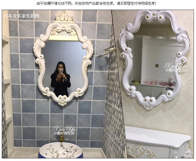 Makeup Irregular Mirror Bathroom Nordic Design Creative Mirror Wall Mount Macrame Espejos Decorativos Living Room Decoration