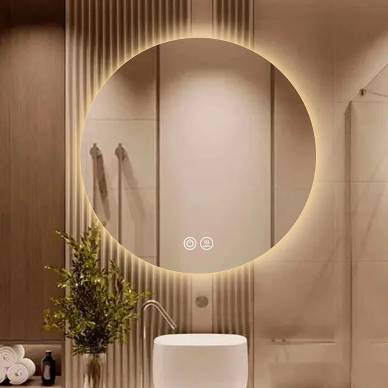 Led Lighted Mirror Bathroom Dressing Wall Mount Creative Mirror Modern Design Espejos Decorativos Home Decoration Accessories