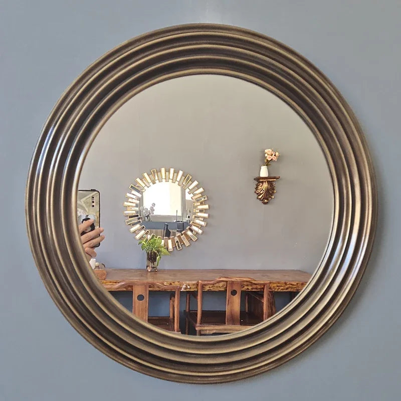 Gold Decorative Wall Mirror Nordic Modern Style Bathroom Decorative Mirror Designer Glass Hairdresser Espejo Aumento Wall Decor