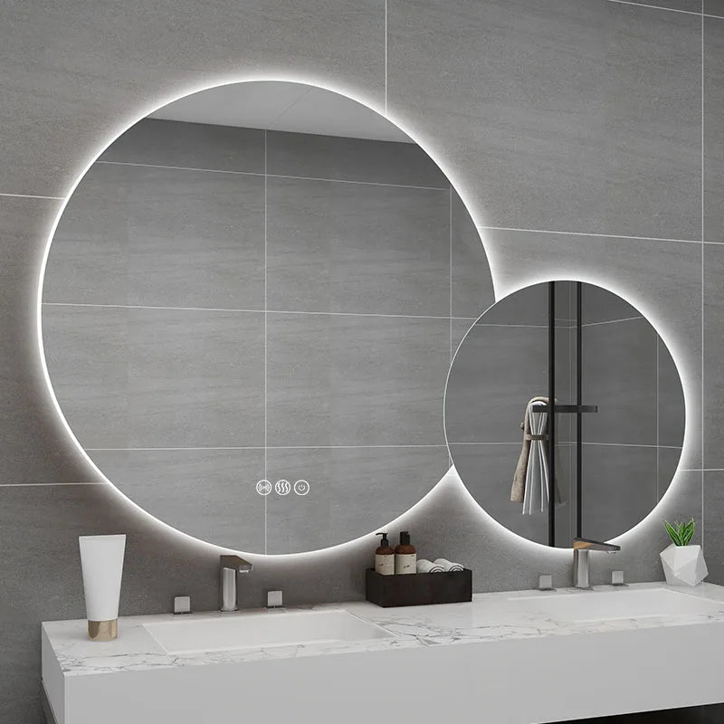 Design Wall Mount Mirror Bathroom Led Lighted Makeup Mirror Creative Modern Aesthetic Espejo Maquillaje Luz Room Decoration