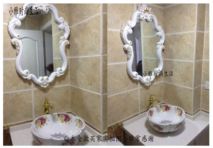 Makeup Irregular Mirror Bathroom Nordic Design Creative Mirror Wall Mount Macrame Espejos Decorativos Living Room Decoration