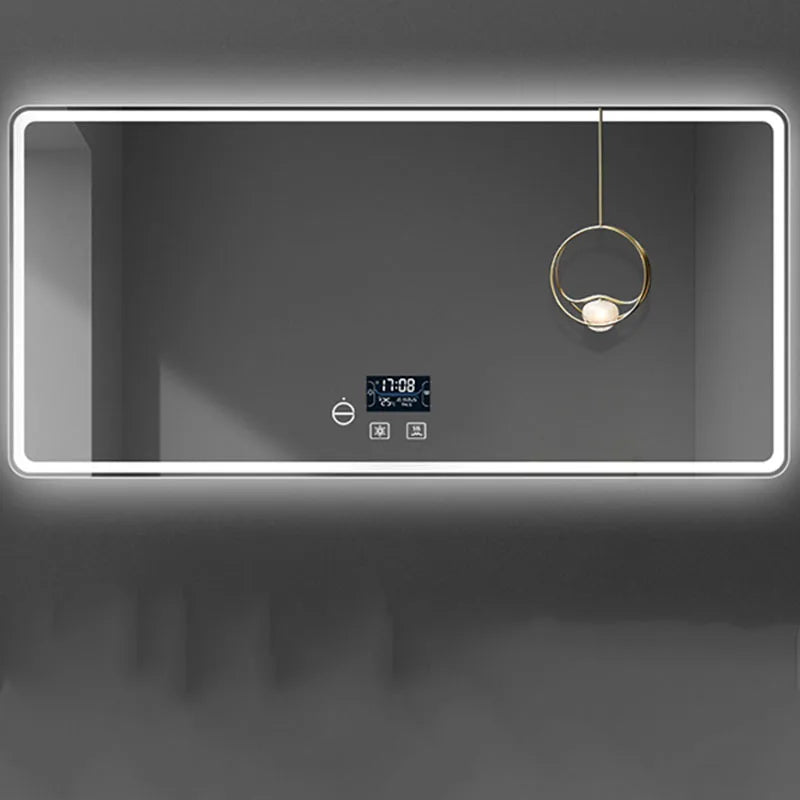 Makeup Led Lighted Mirror Bathroom Rectangular Mirror Wall Mount Creative Shower Espejos Decorativos Decoration Living Room