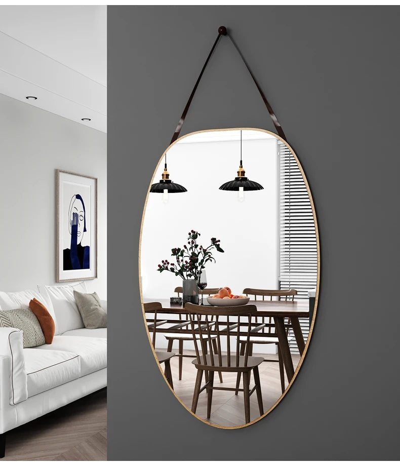 Creative Modern Mirror Bathroom Art Makeup Nordic Round Mirror Design Full Length Hanging Dekoracyjne Lustra Decoration Home