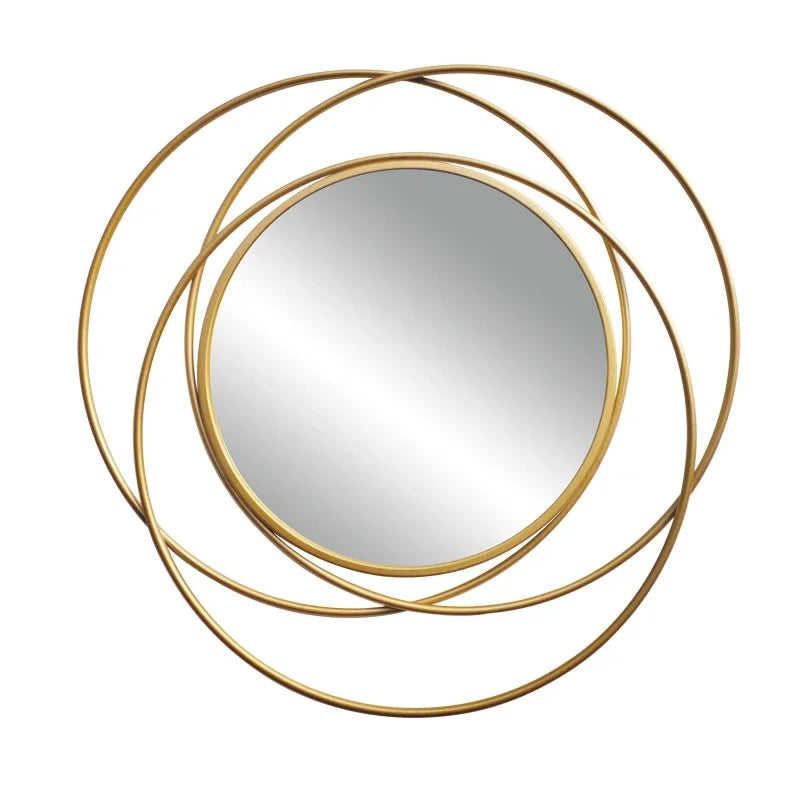 Luxury Modern Decorative Wall Mirrors Metal Small Round Wall Mirrors Bedroom Makeup Hairdresser Espejos Con Luces Room Decor