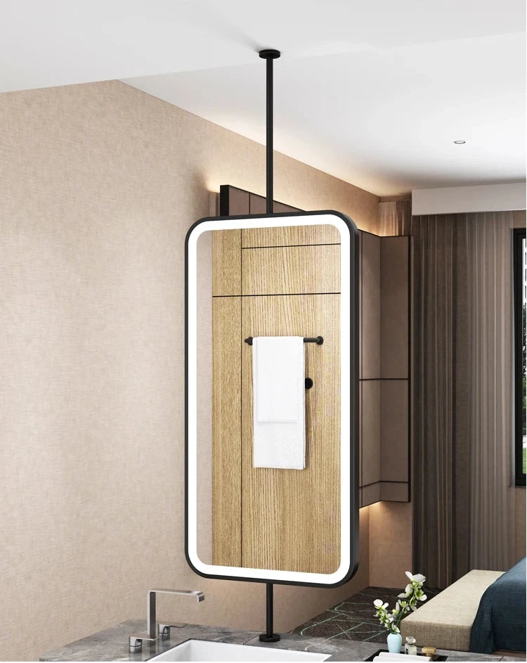 Led Lighted Design Mirror Bathroom Wall Mount Makeup Smart Mirror Nordic Rectangular Espejo Maquillaje Luz Decoration Home