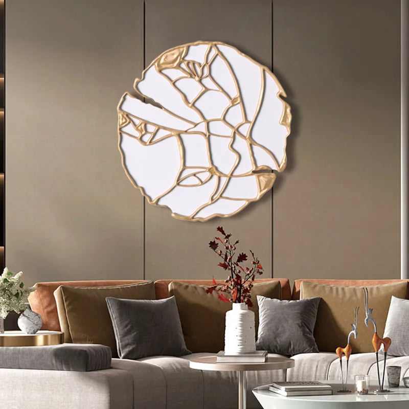 Miroir Mural Rond pour Salon | Miroir de Taille Complète au Design Esthétique