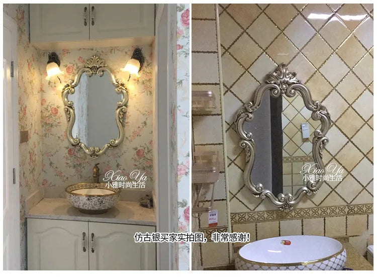 Makeup Irregular Mirror Bathroom Nordic Design Creative Mirror Wall Mount Macrame Espejos Decorativos Living Room Decoration