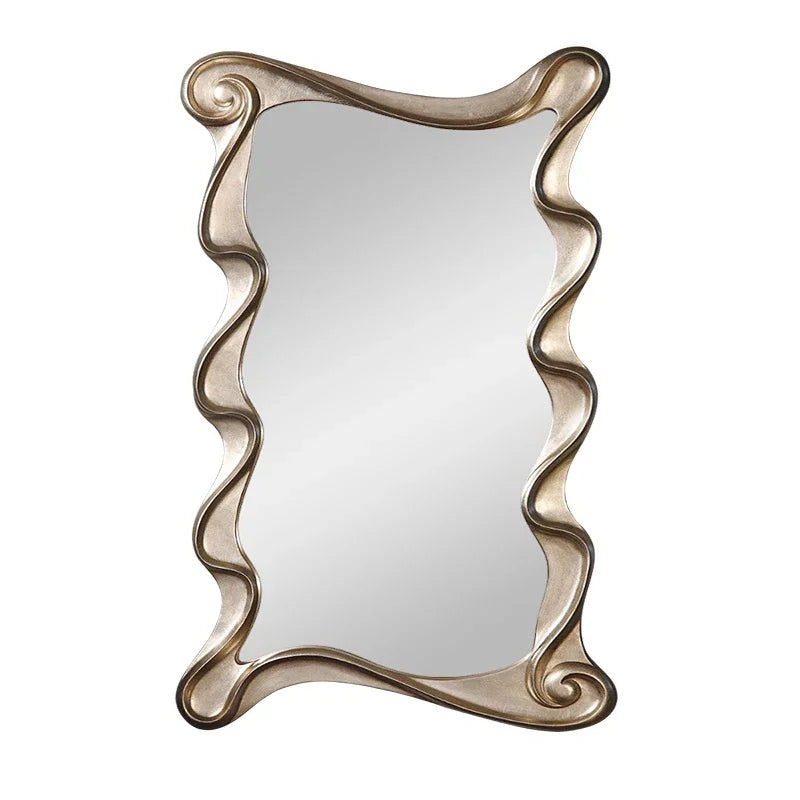 Irregular Full Body Decorative Mirror Bedroom Wavy Floor Large Wall Mirrors Aesthetic Luxury Dressing Espejo Ducha Room Decor