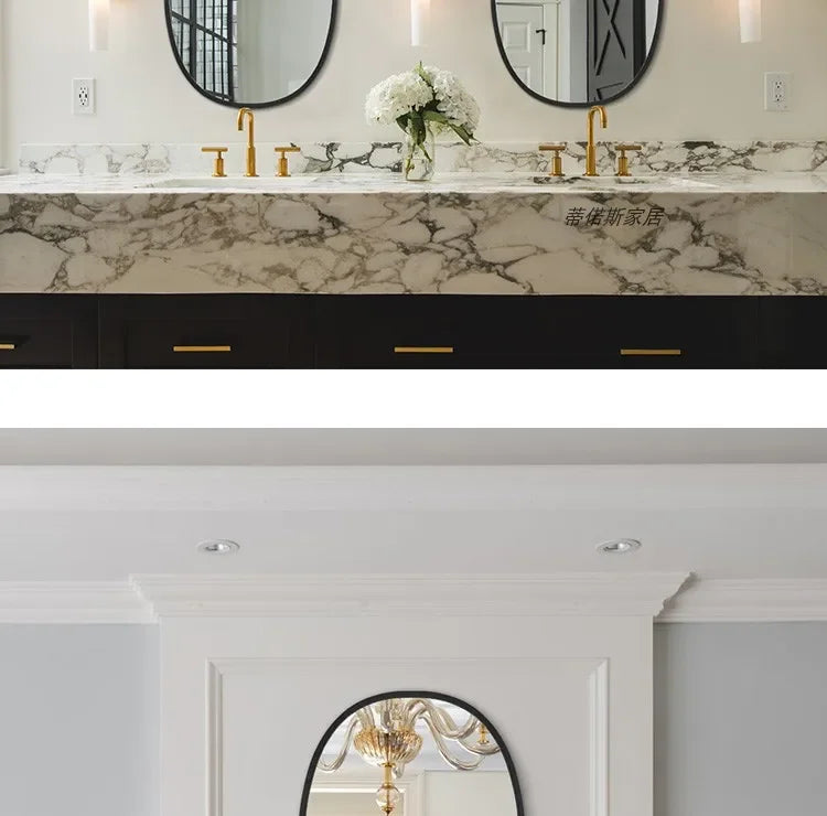 Luxury Irregular Decorative Wall Mirror Nordic Shower Crafts Bathroom Mirrors Modern Makeup Vanity Espejo Con Luz Home Decor