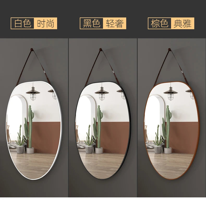 Creative Modern Mirror Bathroom Art Makeup Nordic Round Mirror Design Full Length Hanging Dekoracyjne Lustra Decoration Home