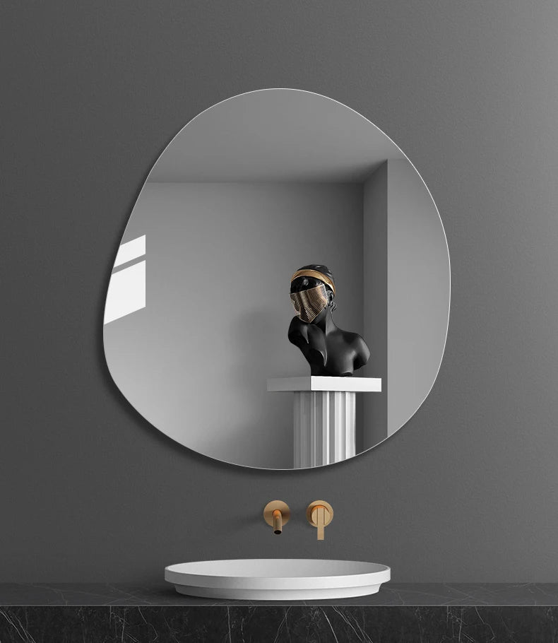 Design Shower Mirror Nordic Irregular Creative Modern Mirror Wall Mount Dressing Table Espejos Decorativos Aesthetic Room Decor