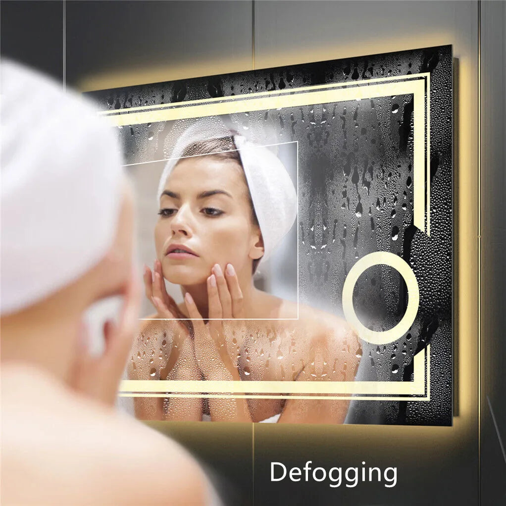 LUVODI LED Mirror Bathroom Wall Mounted Magnifying Mirror for Washroom Toliet Shower Vanity Makeup Shaving Mirrors