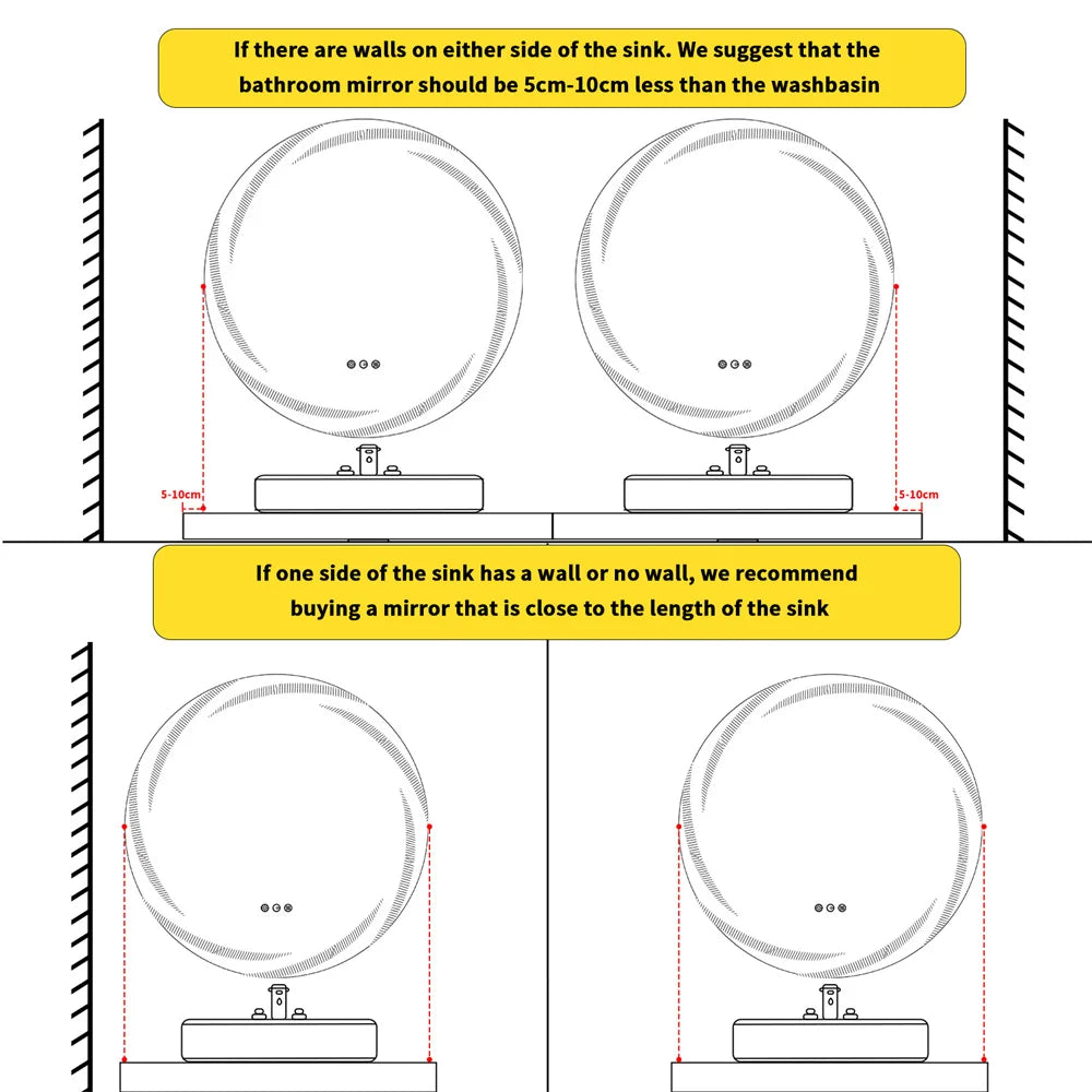 LUVODI Illuminated Bathroom Wall Mirror with Light Circle Backlit LED Bath Vanity Mirror Defog