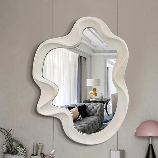 Home Decor Decorative Mirrors Modern Decoration Liquidation Room Wall Adhesive Mirror Sticker Makeup Interior Art White Cute