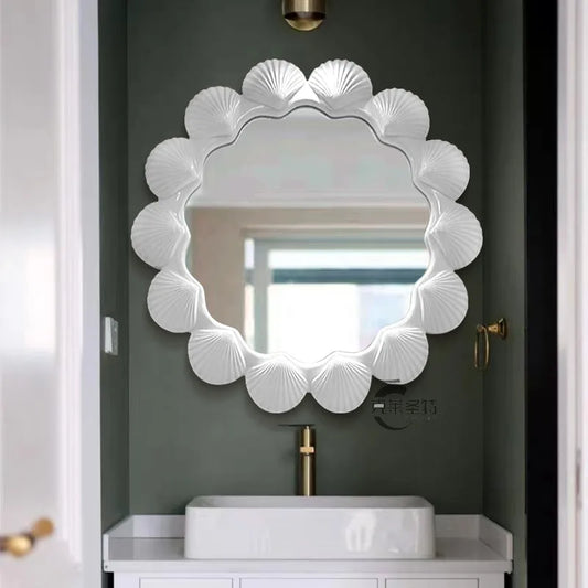 Miroir Mural Esthétique Blanc – Miroir Rond