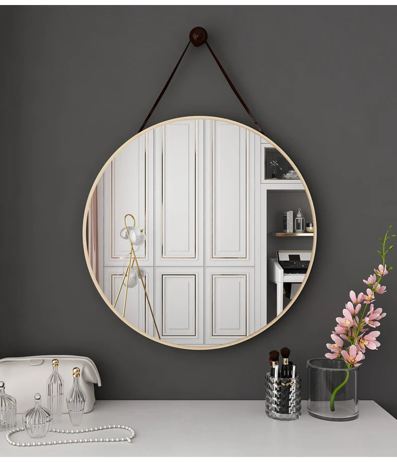 Creative Modern Mirror Bathroom Art Makeup Nordic Round Mirror Design Full Length Hanging Dekoracyjne Lustra Decoration Home