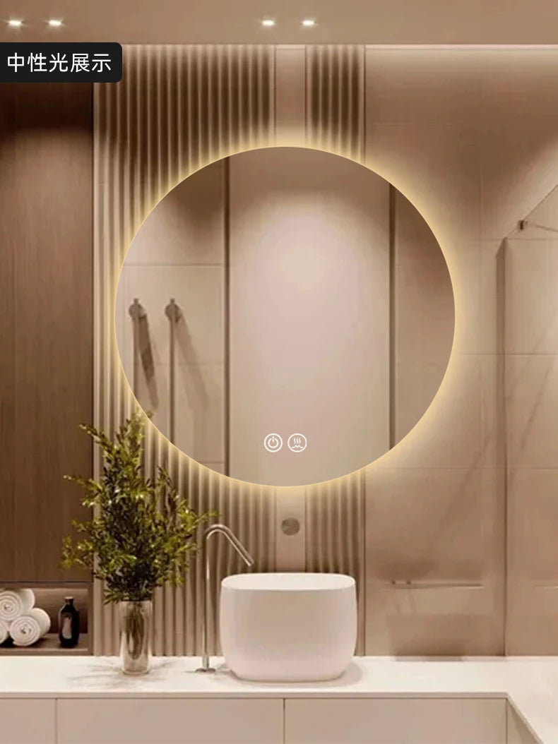 Led Lighted Mirror Bathroom Dressing Wall Mount Creative Mirror Modern Design Espejos Decorativos Home Decoration Accessories