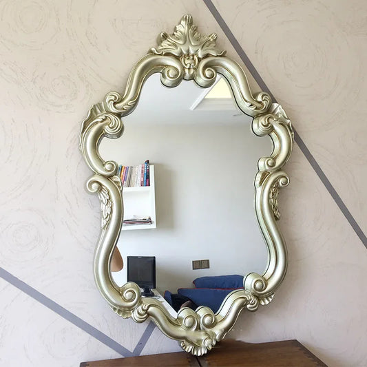 Makeup Irregular Mirror Bathroom Nordic Design Creative Mirror Wall Mount Macrame Espejos Decorativos Living Room Decoration