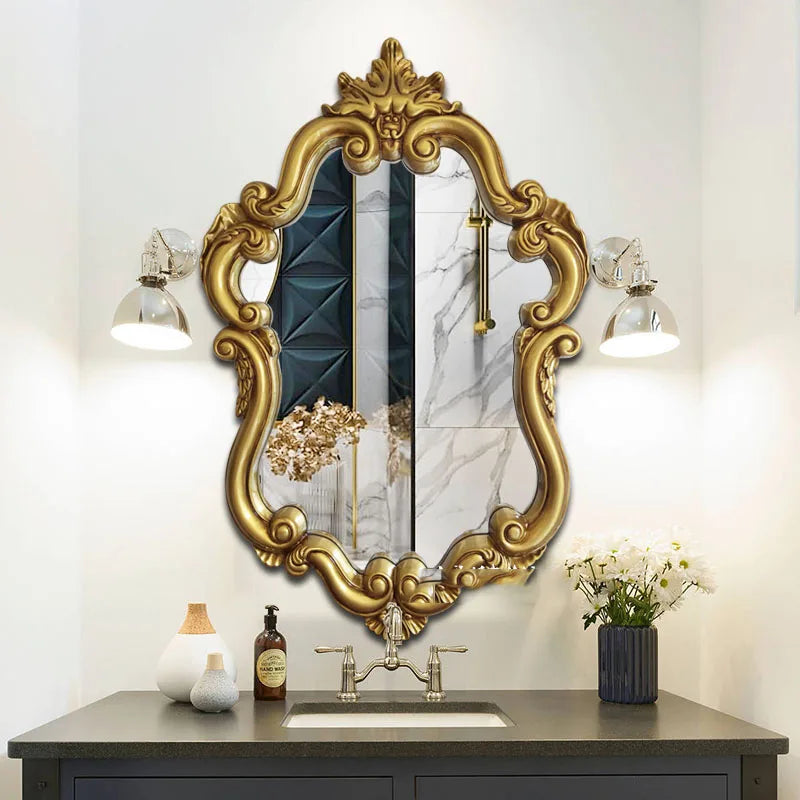 Makeup Irregular Mirror Bathroom Nordic Design Creative Mirror Wall Mount Macrame Espejos Decorativos Living Room Decoration