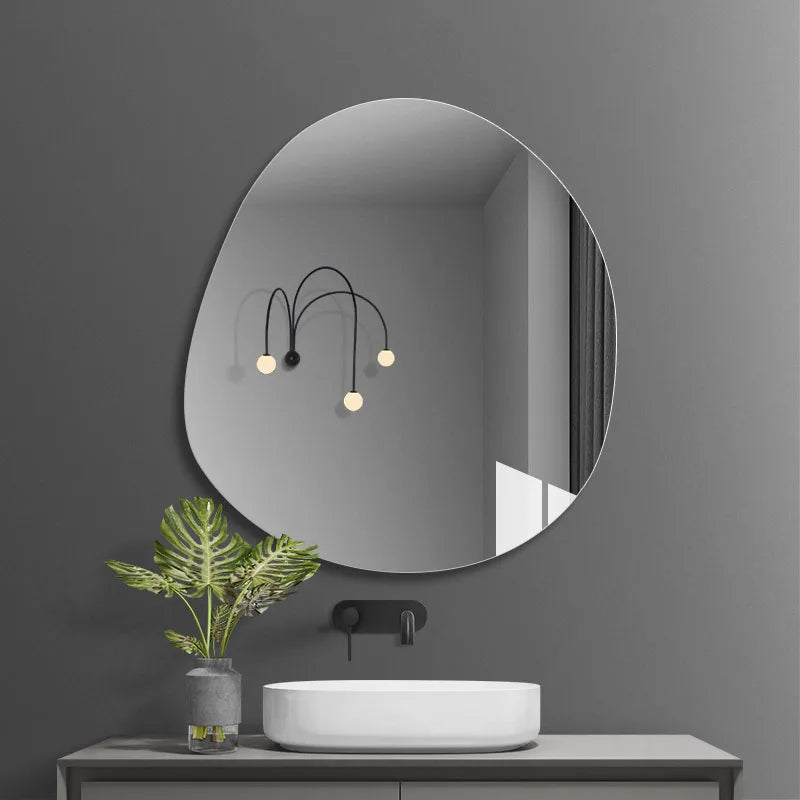 Design Shower Mirror Nordic Irregular Creative Modern Mirror Wall Mount Dressing Table Espejos Decorativos Aesthetic Room Decor