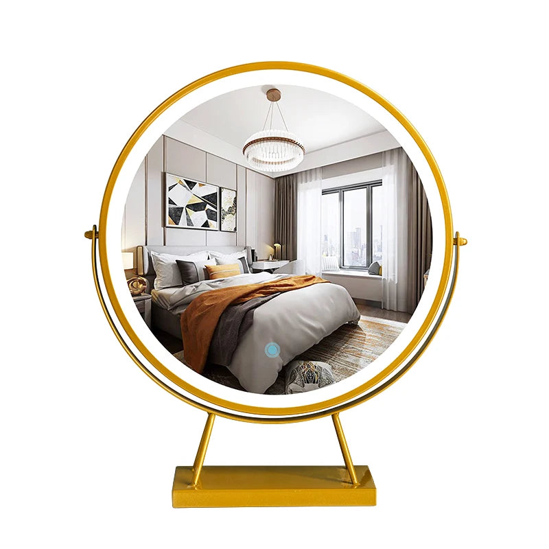 Design Makeup Mirror Led Metal Frame Dressing Table Mirror Vanity Creative Modern Hairdressing Dekoracyjne Lustra Room Decor