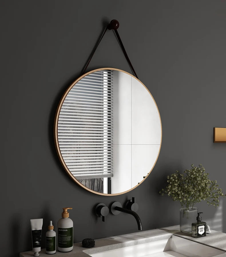 Creative Modern Mirror Bathroom Art Makeup Nordic Round Mirror Design Full Length Hanging Dekoracyjne Lustra Decoration Home