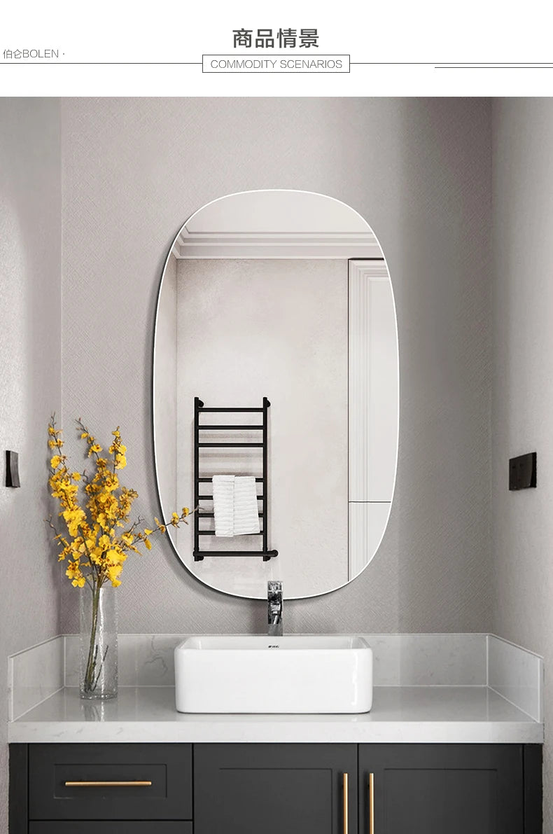 Makeup Irregular Wall Mirror Stikers Bathroom Asymmetrical Mirror Wall Mount Aesthetic Espejos Decorativos Home Decoration