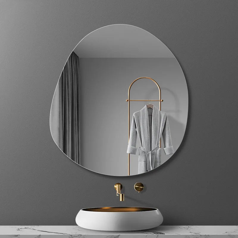 Design Shower Mirror Nordic Irregular Creative Modern Mirror Wall Mount Dressing Table Espejos Decorativos Aesthetic Room Decor