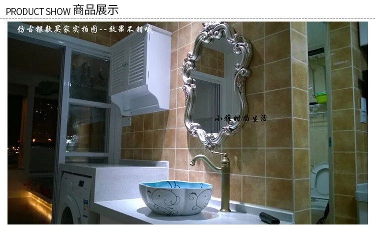 Makeup Irregular Mirror Bathroom Nordic Design Creative Mirror Wall Mount Macrame Espejos Decorativos Living Room Decoration