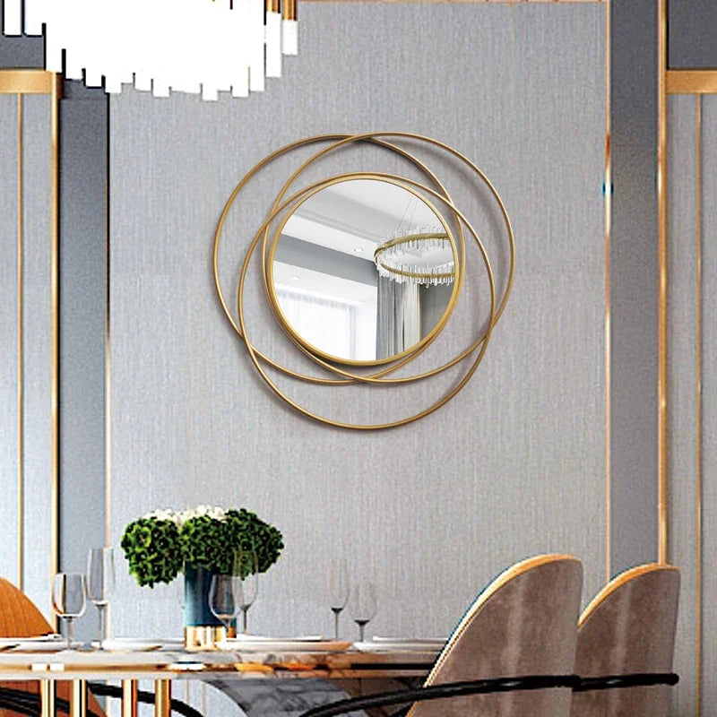 Luxury Modern Decorative Wall Mirrors Metal Small Round Wall Mirrors Bedroom Makeup Hairdresser Espejos Con Luces Room Decor