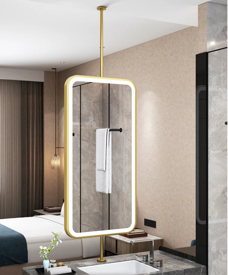 Led Lighted Design Mirror Bathroom Wall Mount Makeup Smart Mirror Nordic Rectangular Espejo Maquillaje Luz Decoration Home