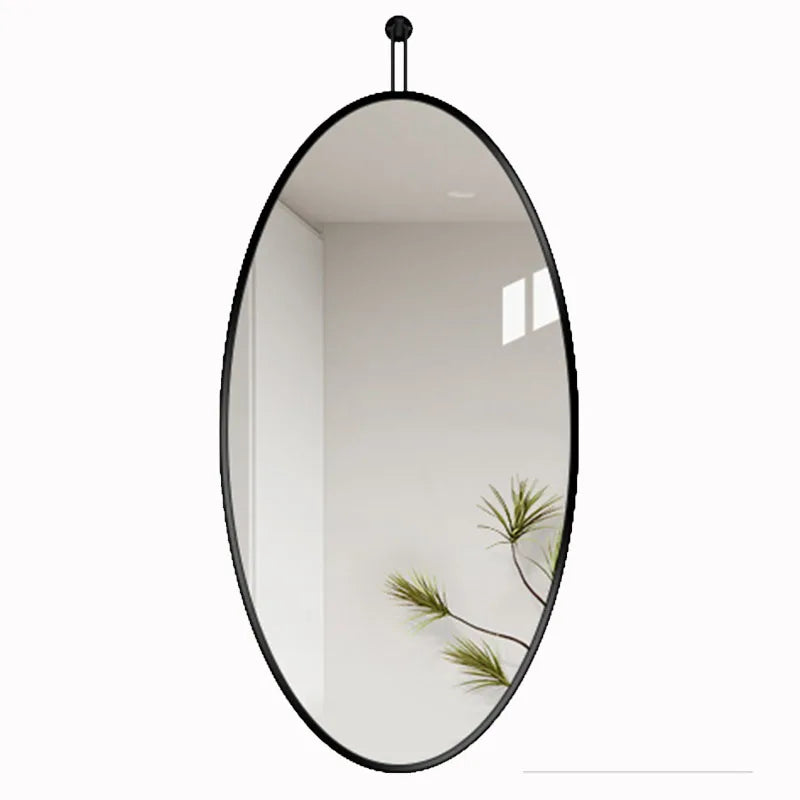 Design Creative Mirror Bathroom Makeup Metal Frame Wall Mount Mirror Oval Hairdressing Dekoracyjne Lustra Home Decoration