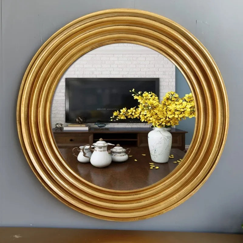 Gold Decorative Wall Mirror Nordic Modern Style Bathroom Decorative Mirror Designer Glass Hairdresser Espejo Aumento Wall Decor