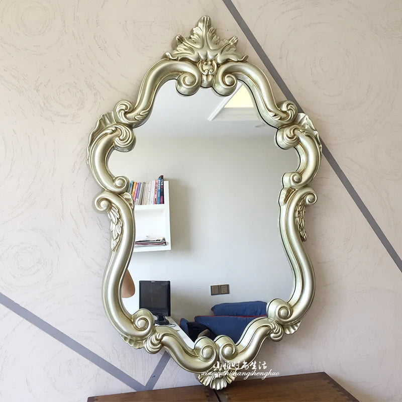 Makeup Irregular Mirror Bathroom Nordic Design Creative Mirror Wall Mount Macrame Espejos Decorativos Living Room Decoration